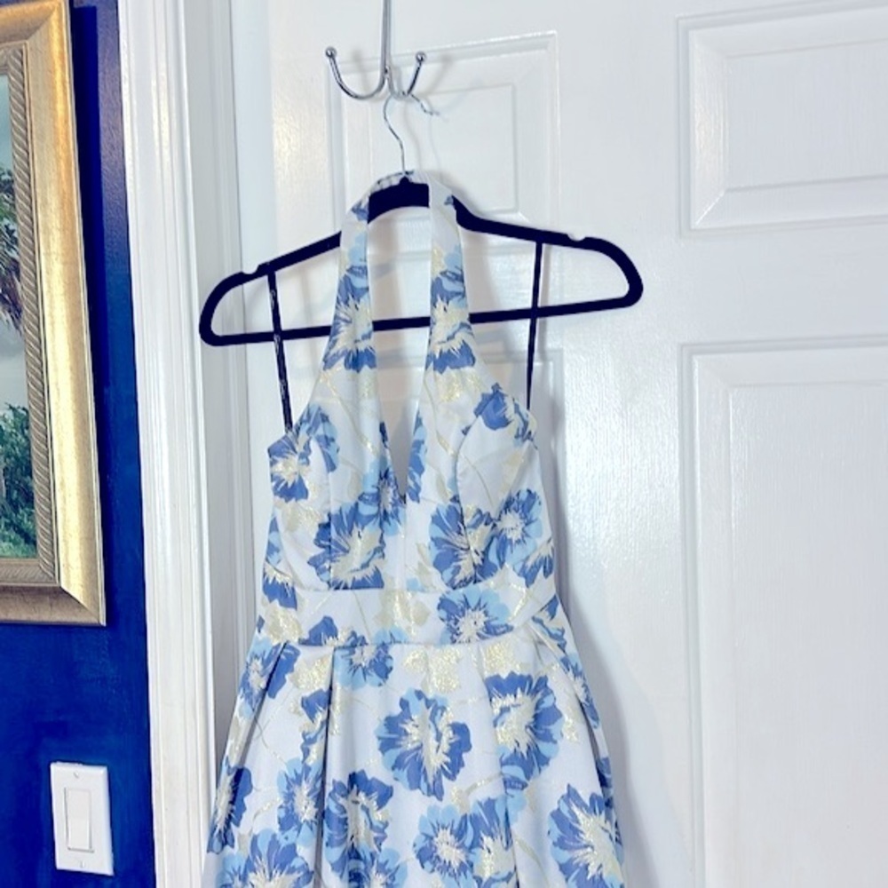New Speechless Juniors Metallic Floral Halter Formal Dress Size 5 - Picture 5 of 15